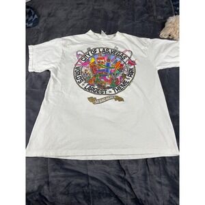 Vintage City of Las Vegas Worlds Largest Theme Park T Shirt X Large White Tultex